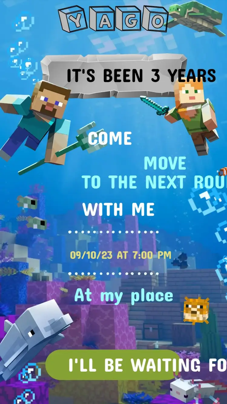 Minecraft Birthday Invitation