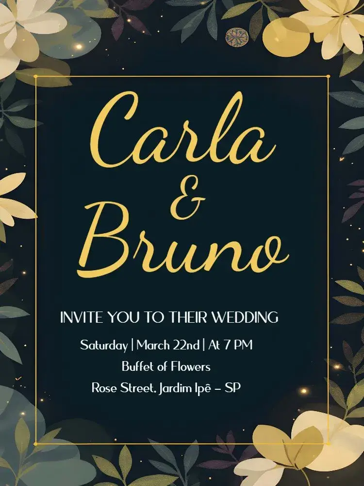 Yellow Minimalist Wedding invitation