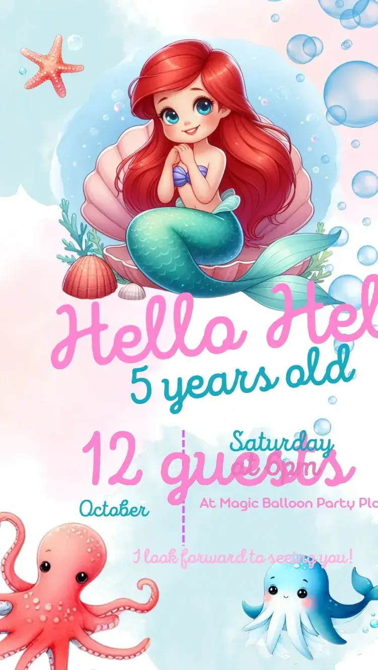 Little Mermaid invitation