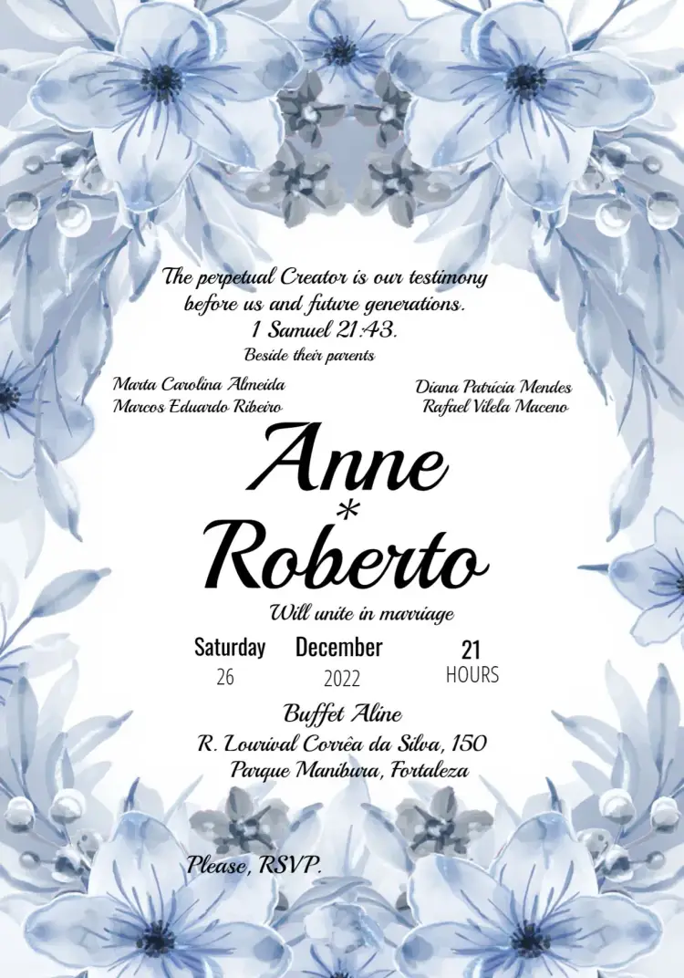 White Floral Wedding invitation