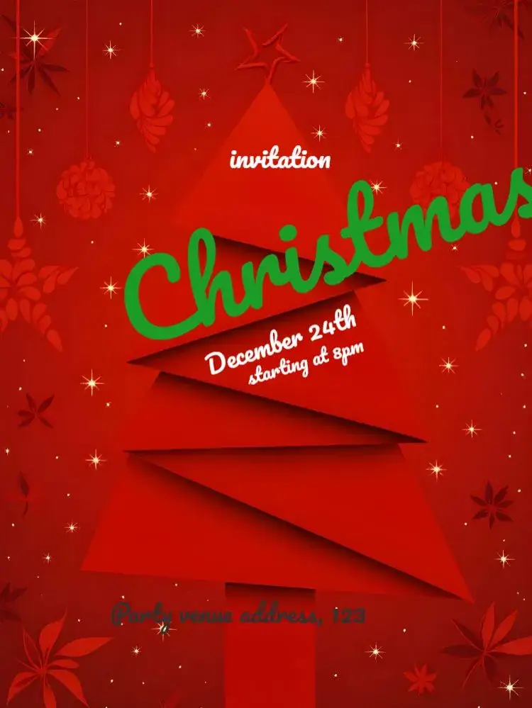 Invitation Christmas Year – Commemorative Dates theme vibrant, Christmas-themed, golden, traditional, festive, colorful