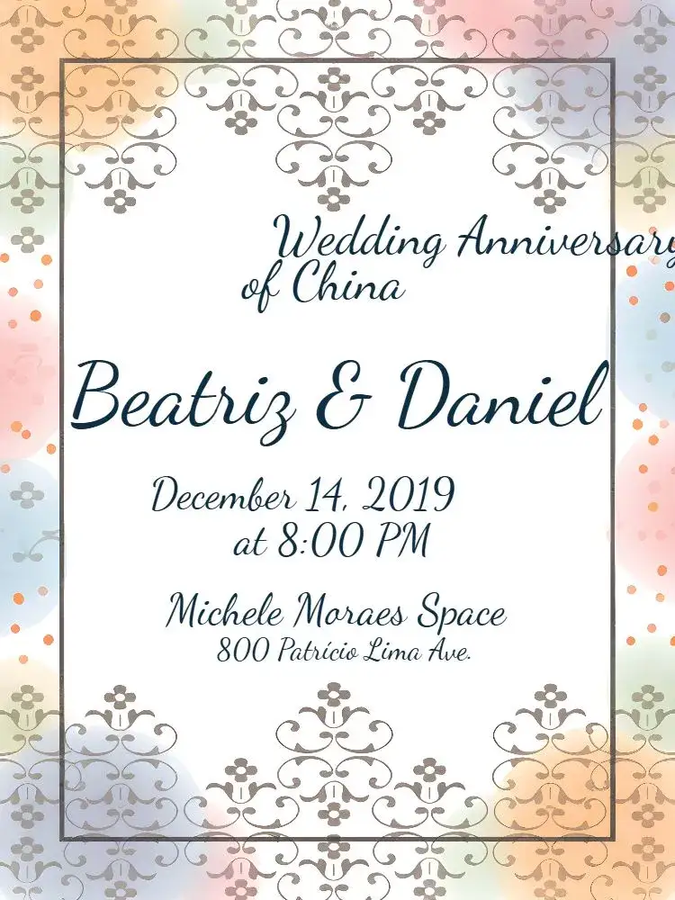 Invitation Strong China Wedding Anniversary – Bridal Shower theme minimalist, elegant, classic, modern, delicate, romantic