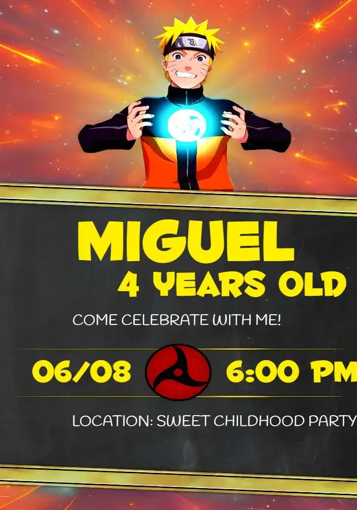 Naruto Shippuden invitation