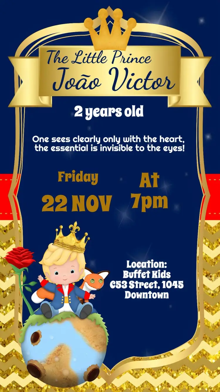 The Little Prince Baby invitation