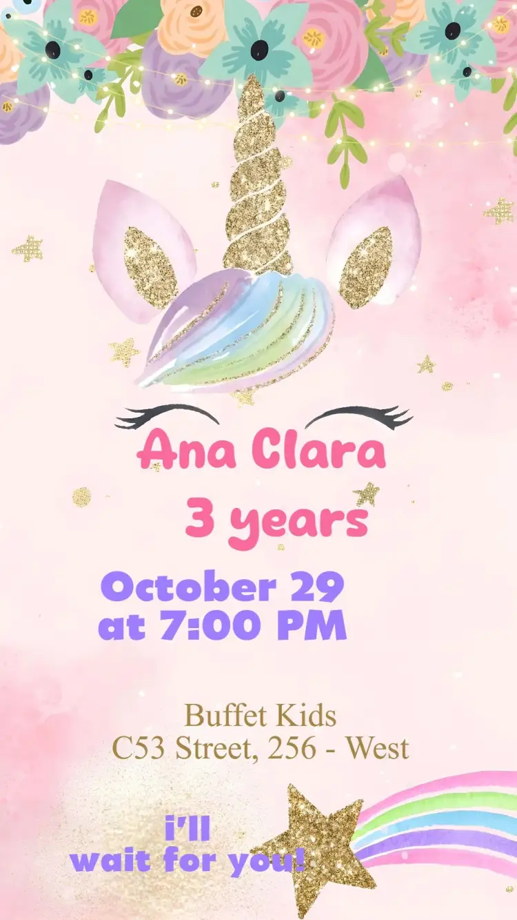Luxury Unicorn invitation