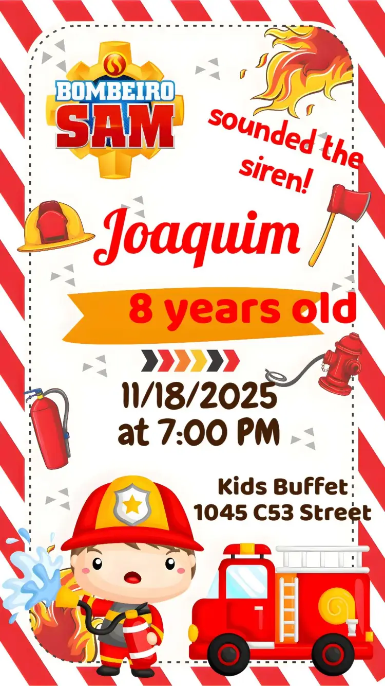 Fireman Sam invitation