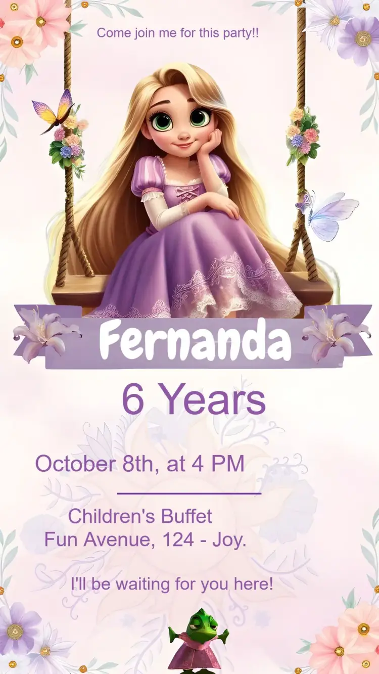 Princess Rapunzel Princesses invitation