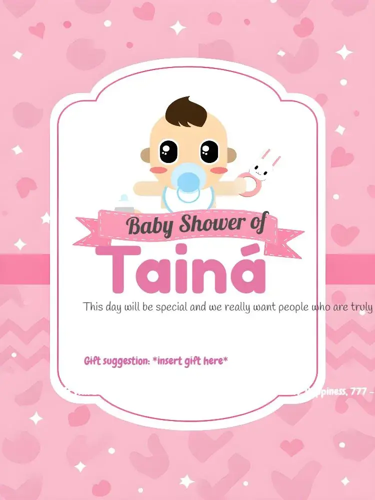 Baby Shower Pink - Girl Diapers invitation