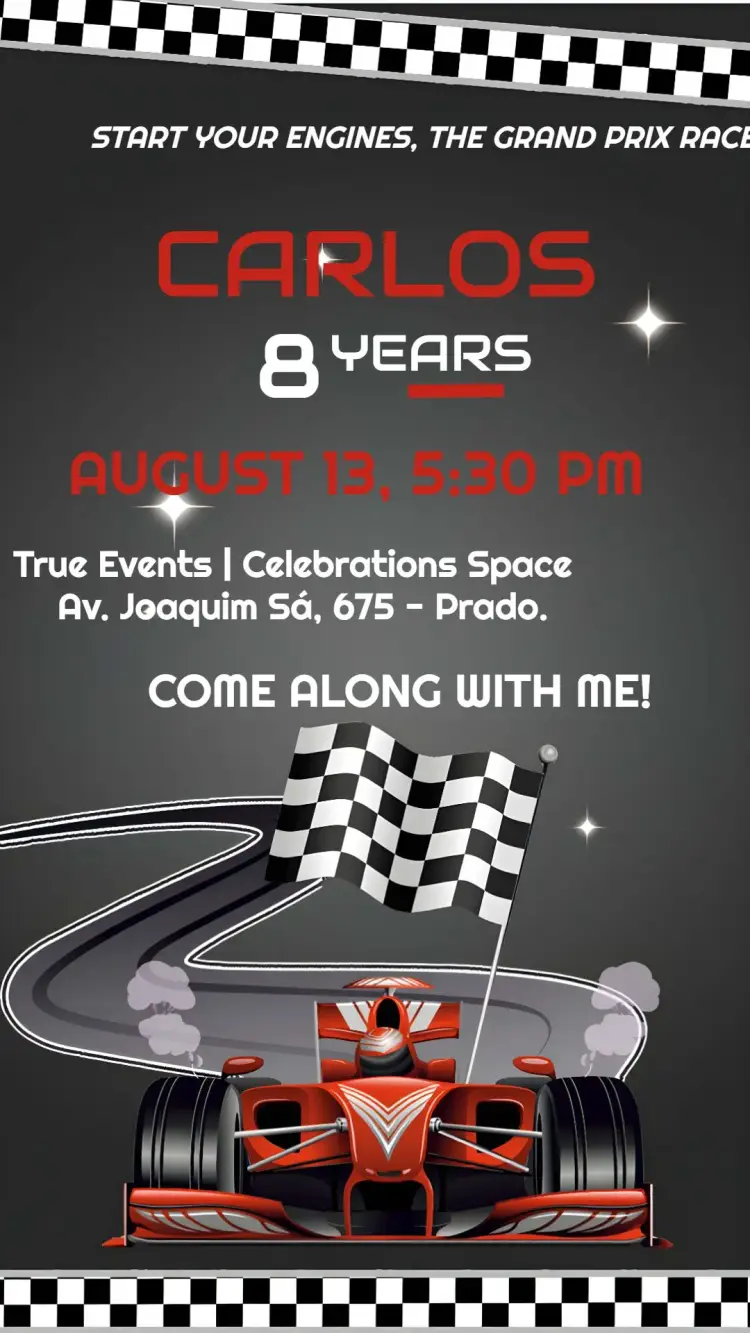 Formula 1 Car invitation