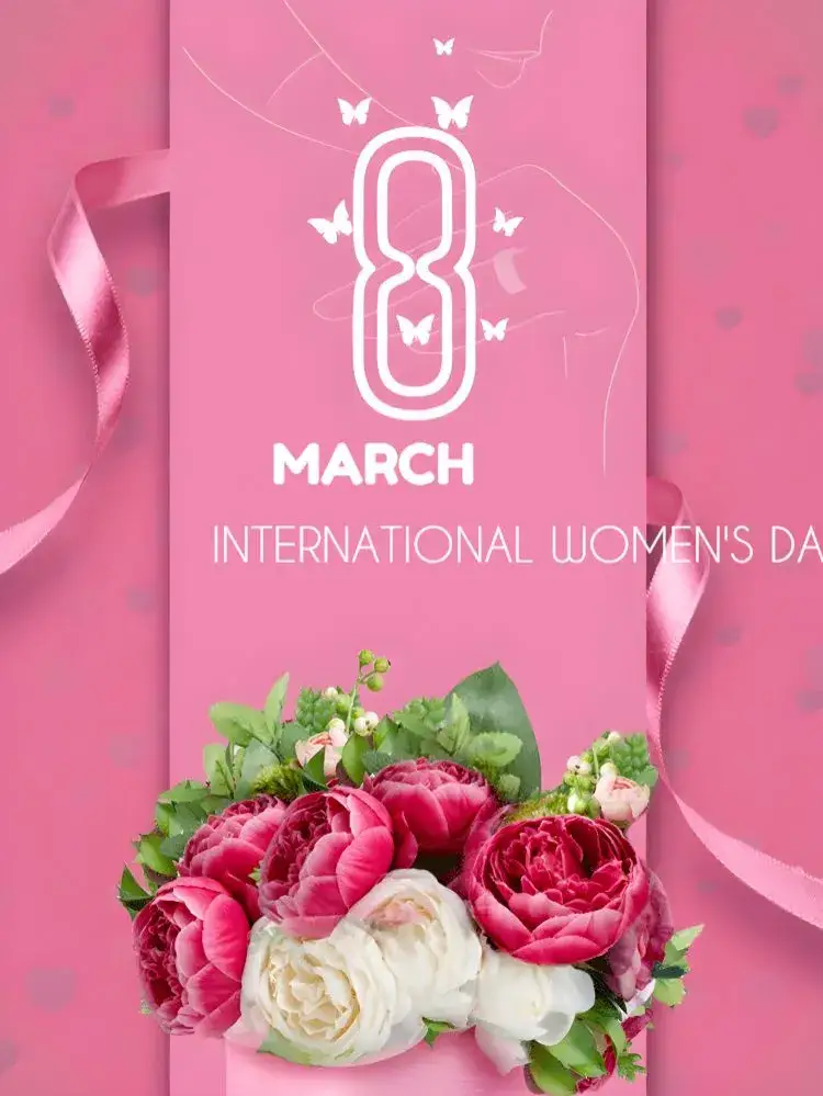 Invitation Post International Working Women's Day – Most searched for theme floral, modern, feminine, pink, minimalist
