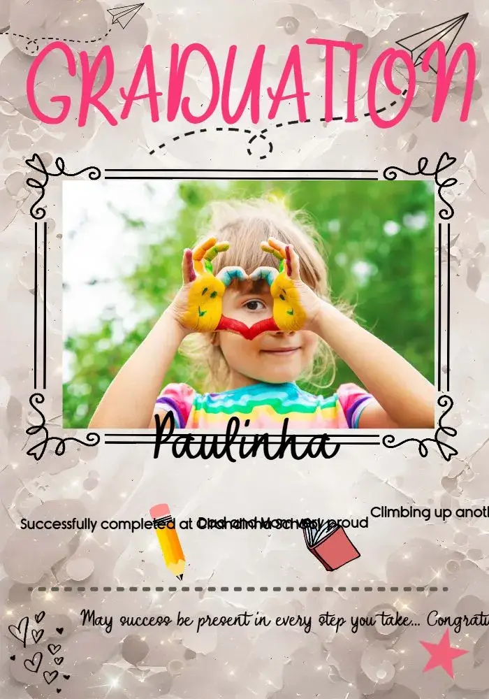 Kindergarten Graduation With Star Photo invitation