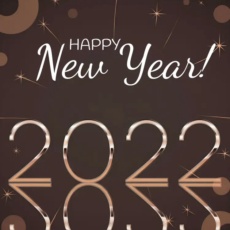 Invitation New Year's Post 2022 – Commemorative Dates theme brown, modern, elegant, minimalist, festive, cozy