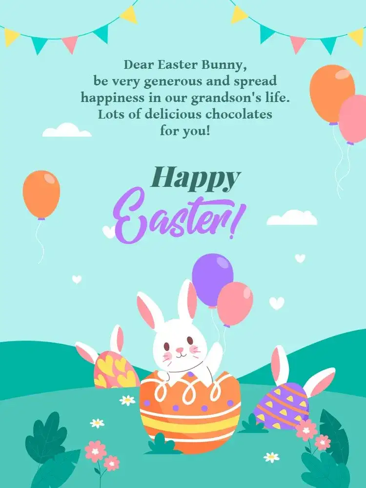 Light Green Children's Happy Easter Card