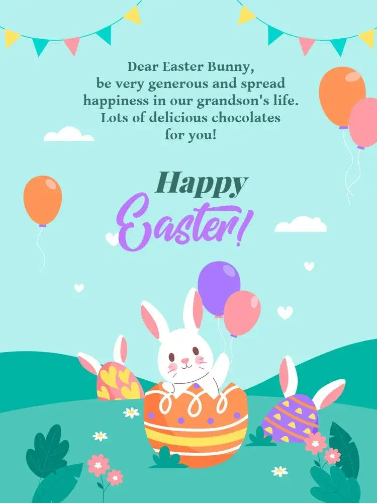 Light Green Children's Happy Easter Card invitation