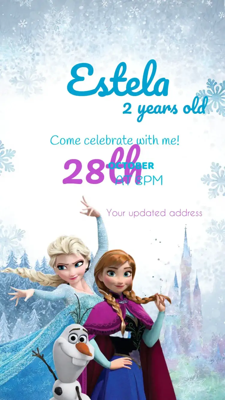 Invitation Frozen Elsa – Most searched for theme blue, themed, magical, children's, frozen