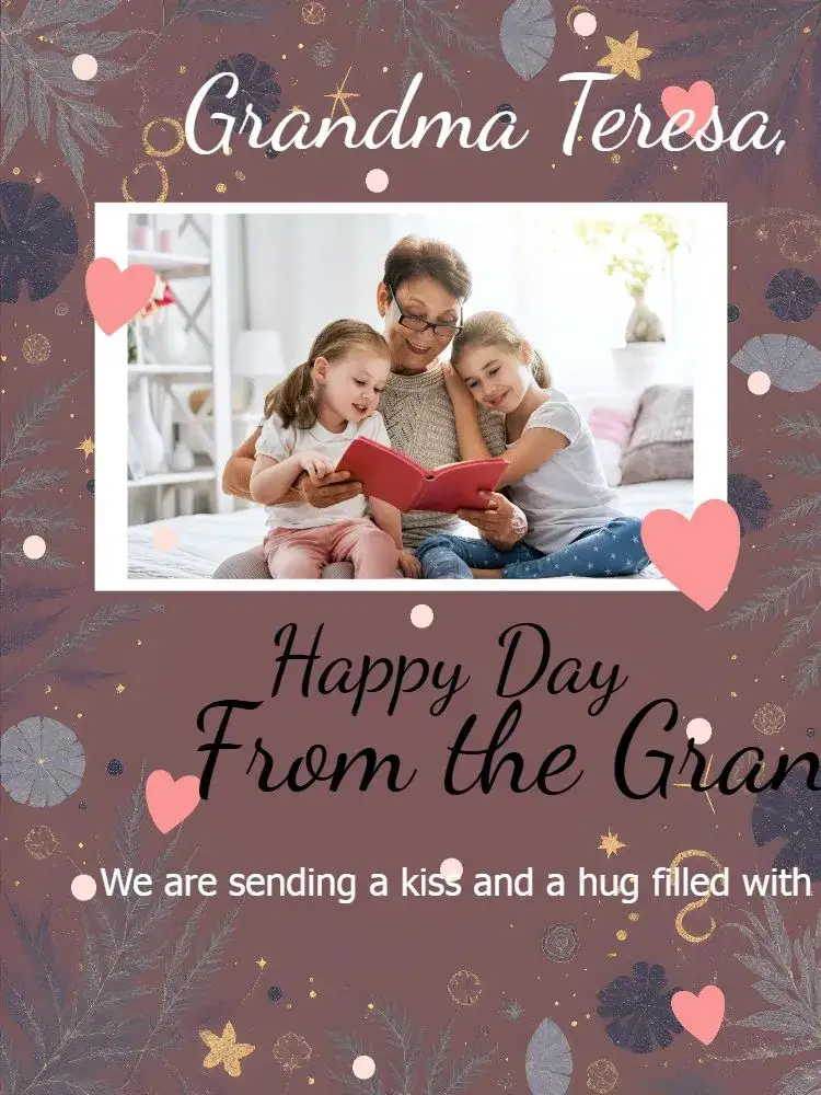 Invitation Grandparents Day Photo Card Red – Commemorative Dates theme red, heart, romantic, modern, fun