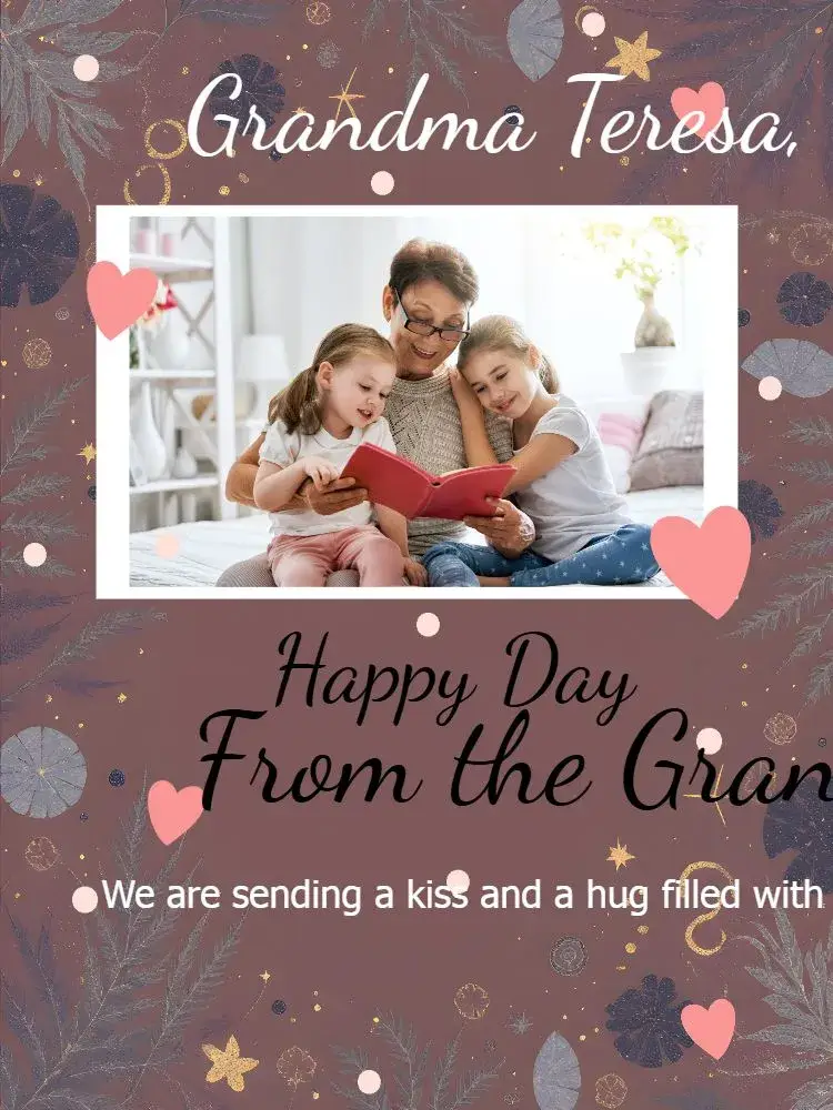 Grandparents Day Photo Card Red invitation