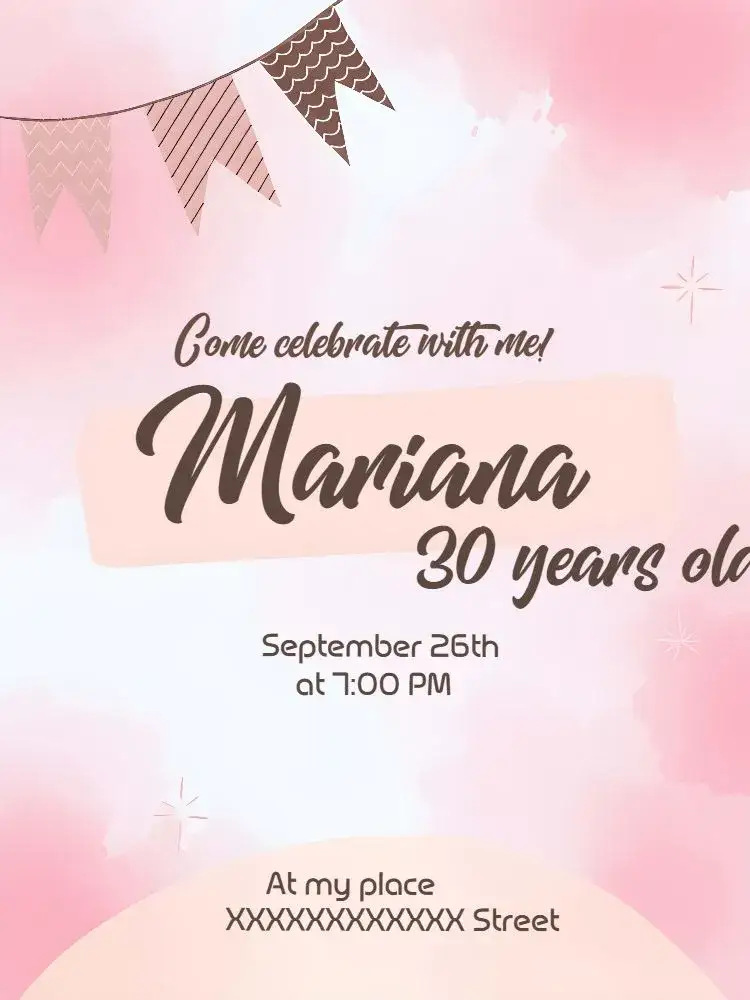 Invitation Delicate Minimalist – Sweet 15 theme minimalist, delicate, pink, modern, elegant, feminine