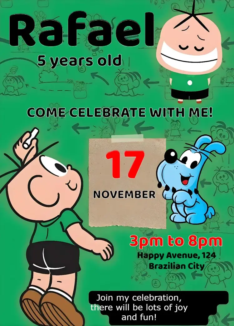 Cebolinha - Turma Da Mônica Infantil invitation