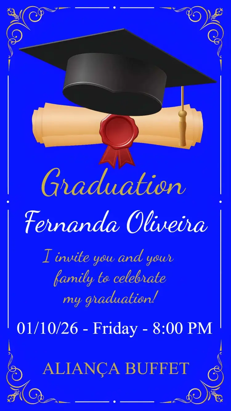 Invite Graduation editable and customizable