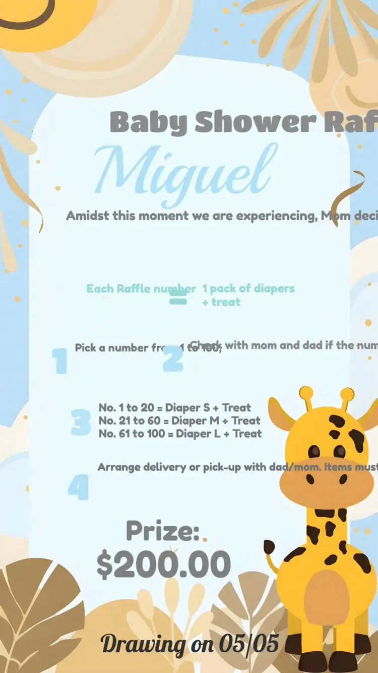 Invitation Tea Raffle Giraffe Tea – Raffle Tea theme safari, children's, playful, modern, soft, themed