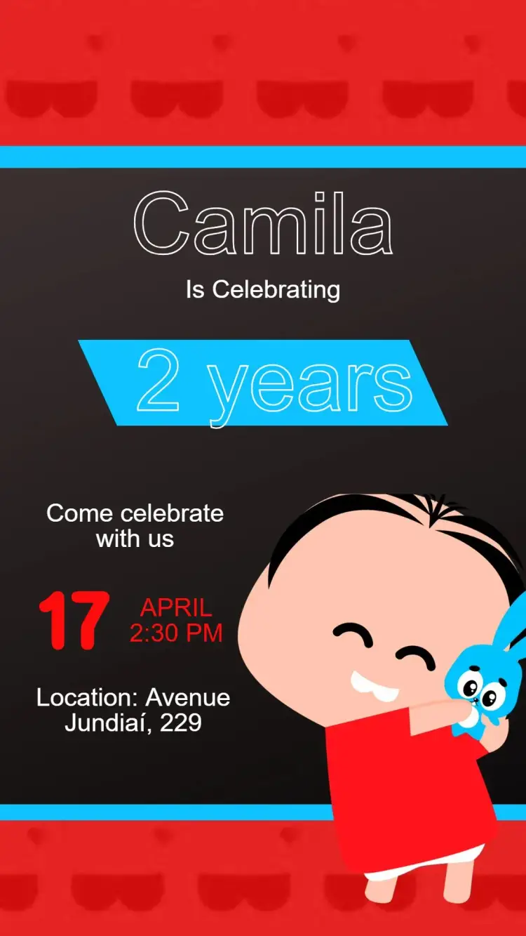 Editable and Personalized Monica Children's Digital Invitation - Monica's Gang