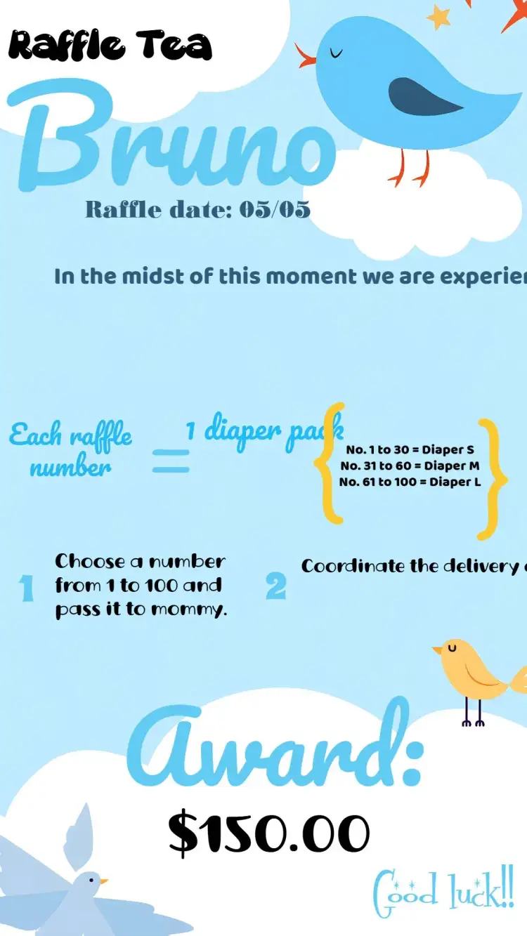 Invitation Bird Safari Raffle Tea – Raffle Tea theme animals, safari, colorful, playful, modern