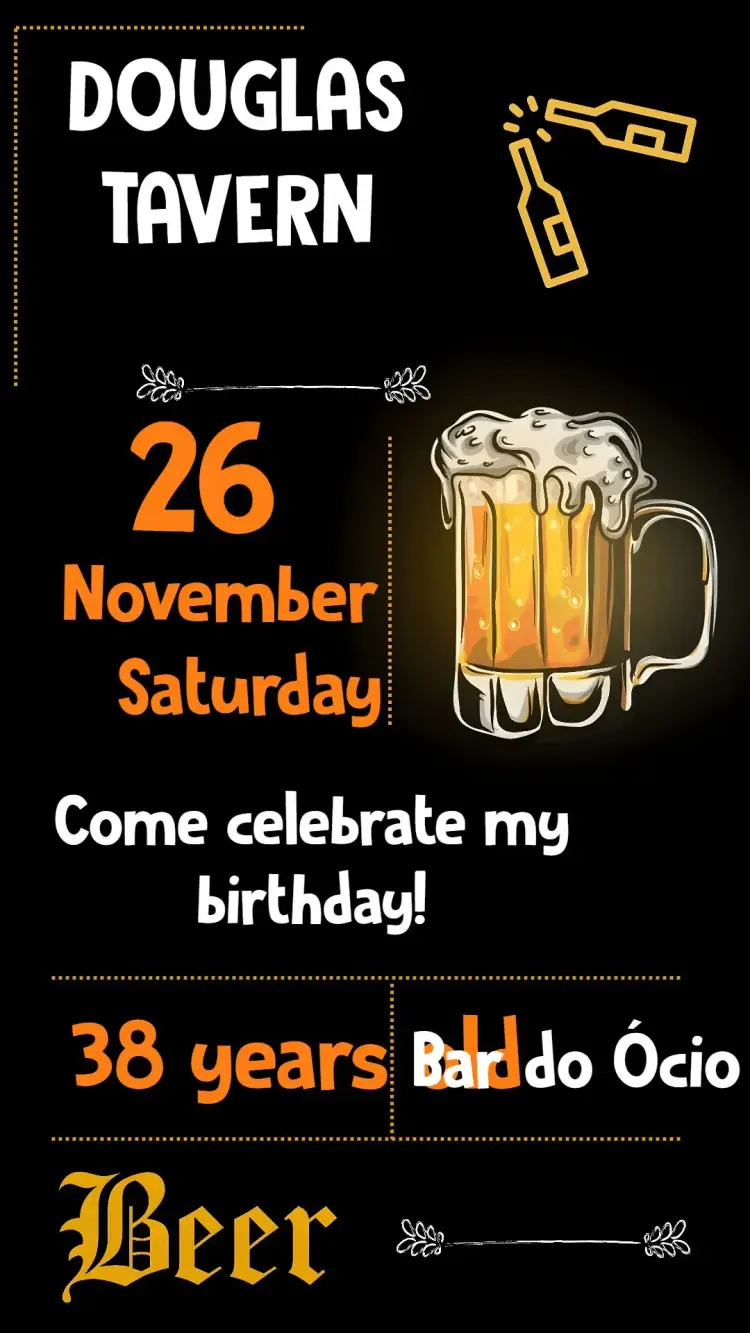 Invite Adult Birthday editable and customizable