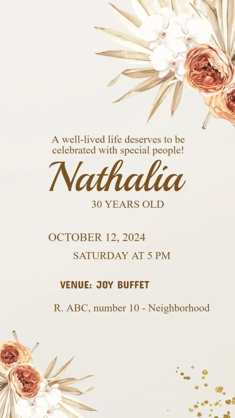 Invitation Floral Birthday Invitation – Birthday theme floral, colorful, romantic, vintage, modern, cheerful