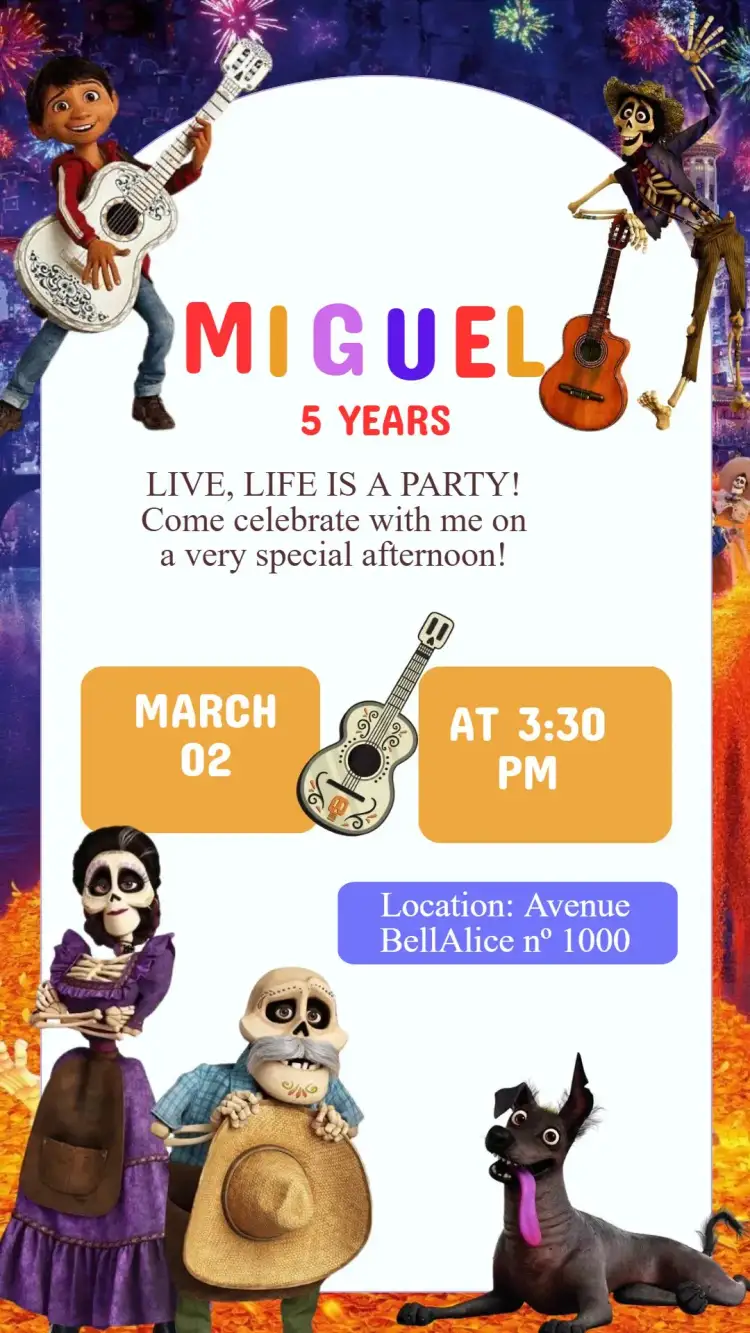 Invitation Birthday Invitation Live Life is a Party – Kids' Birthday Party theme colorful, fun, modern, childish, lively