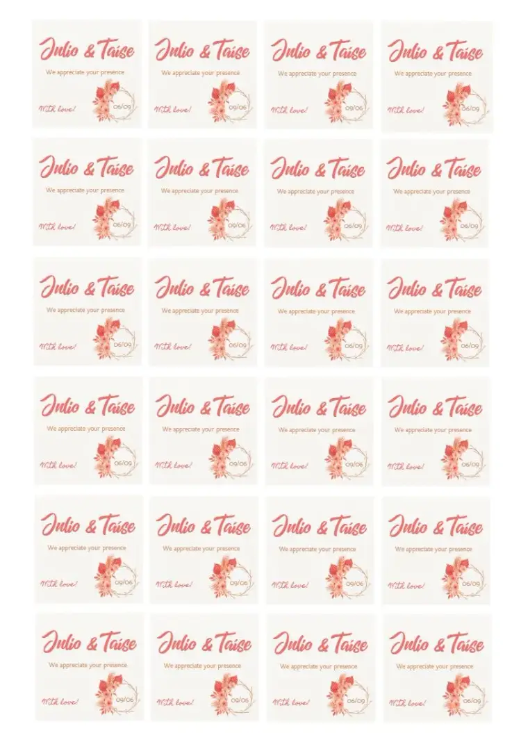 Floral Rose Wedding Tag invitation