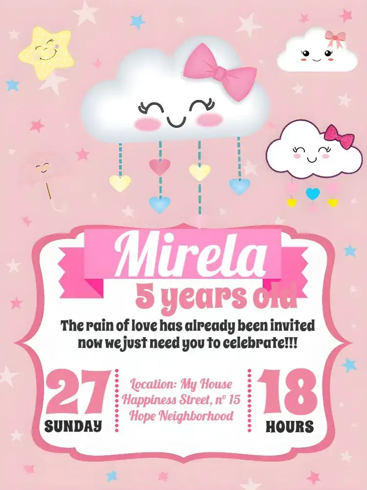 White Rain of Love invitation