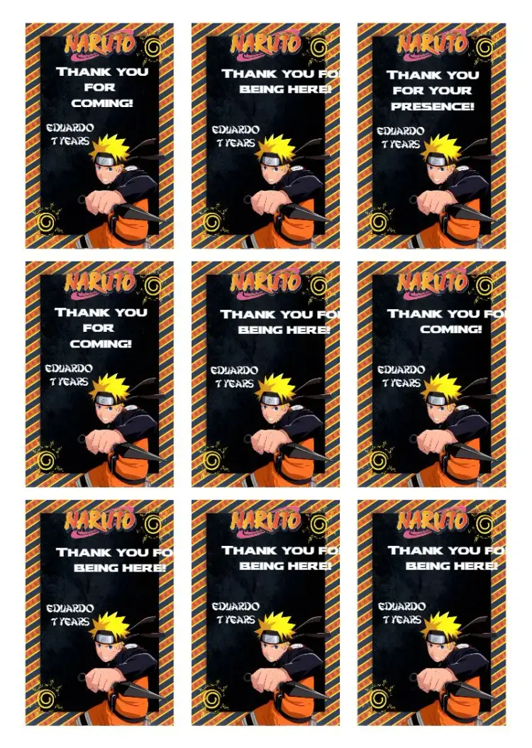 White Naruto Tag invitation