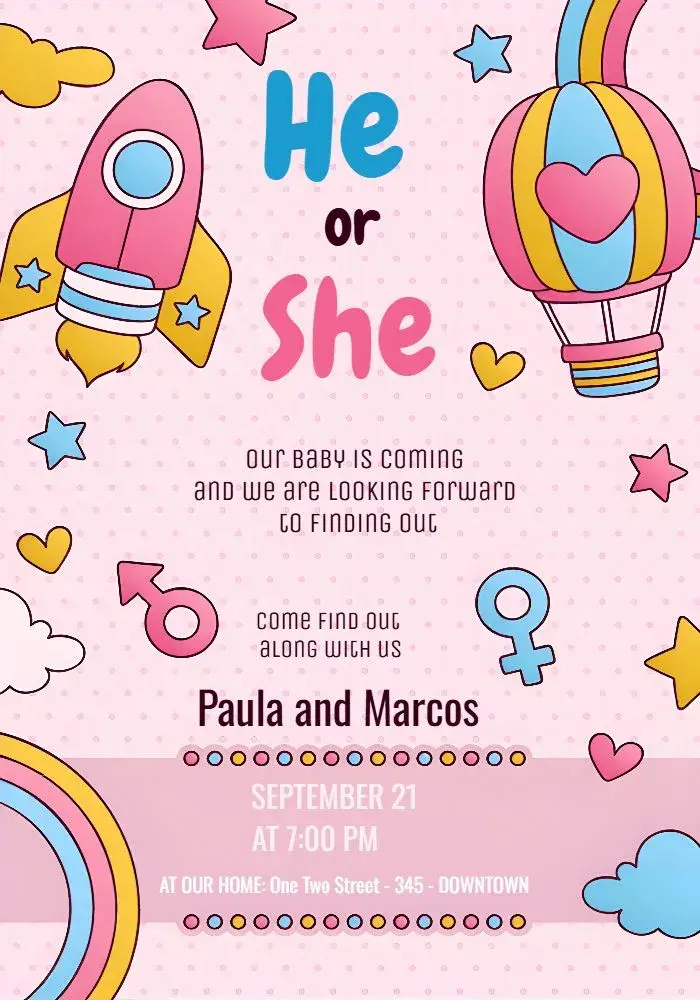 Gender Reveal Baby Shower invitation