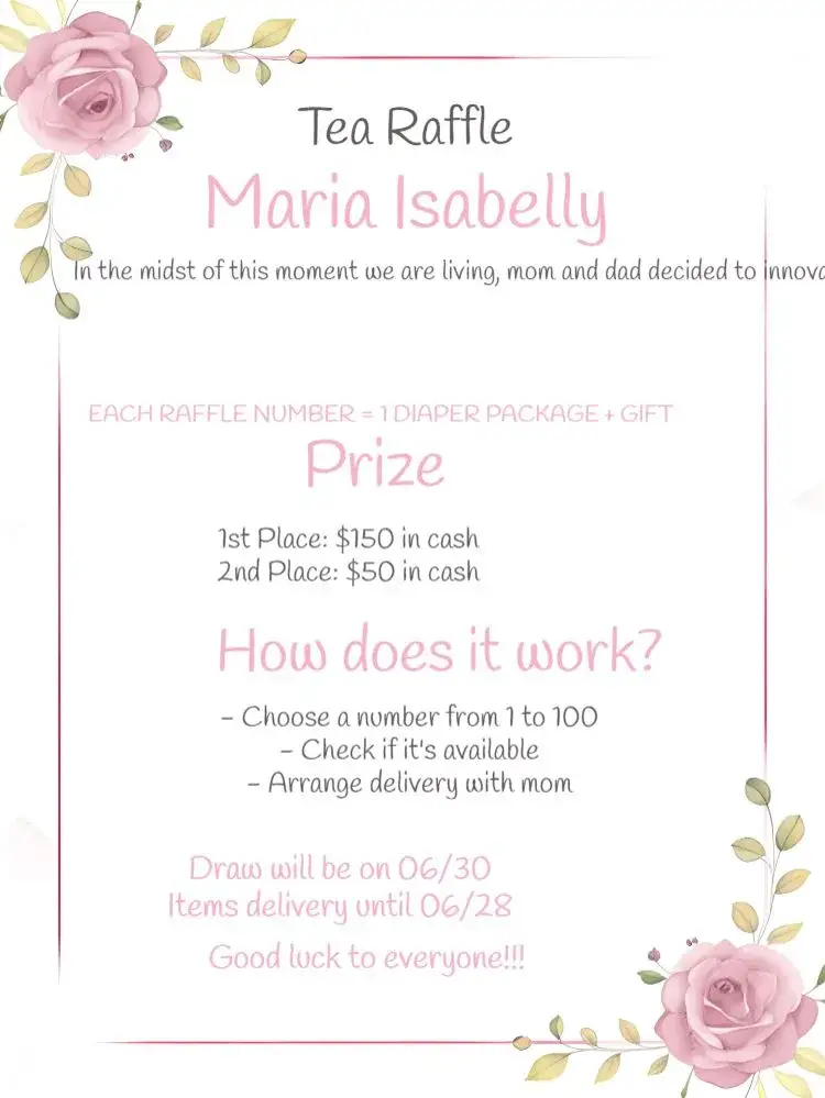 Invitation White Floral Tea Raffle – Raffle Tea theme floral, delicate, romantic, colorful, modern, elegant