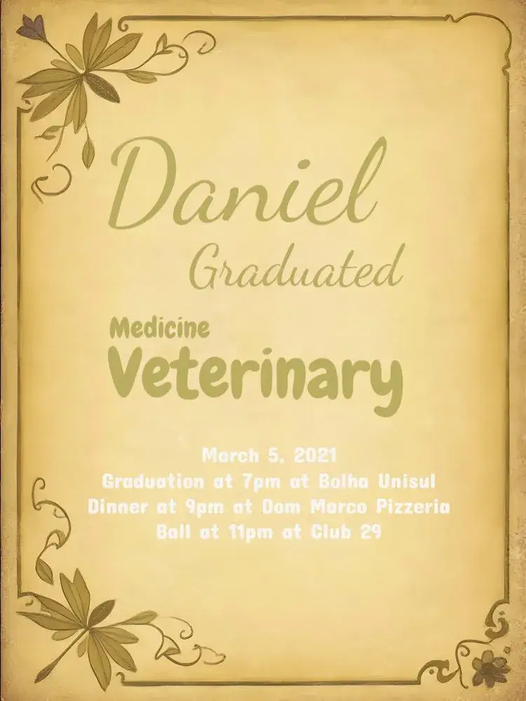 Veterinary Graduation Black invitation