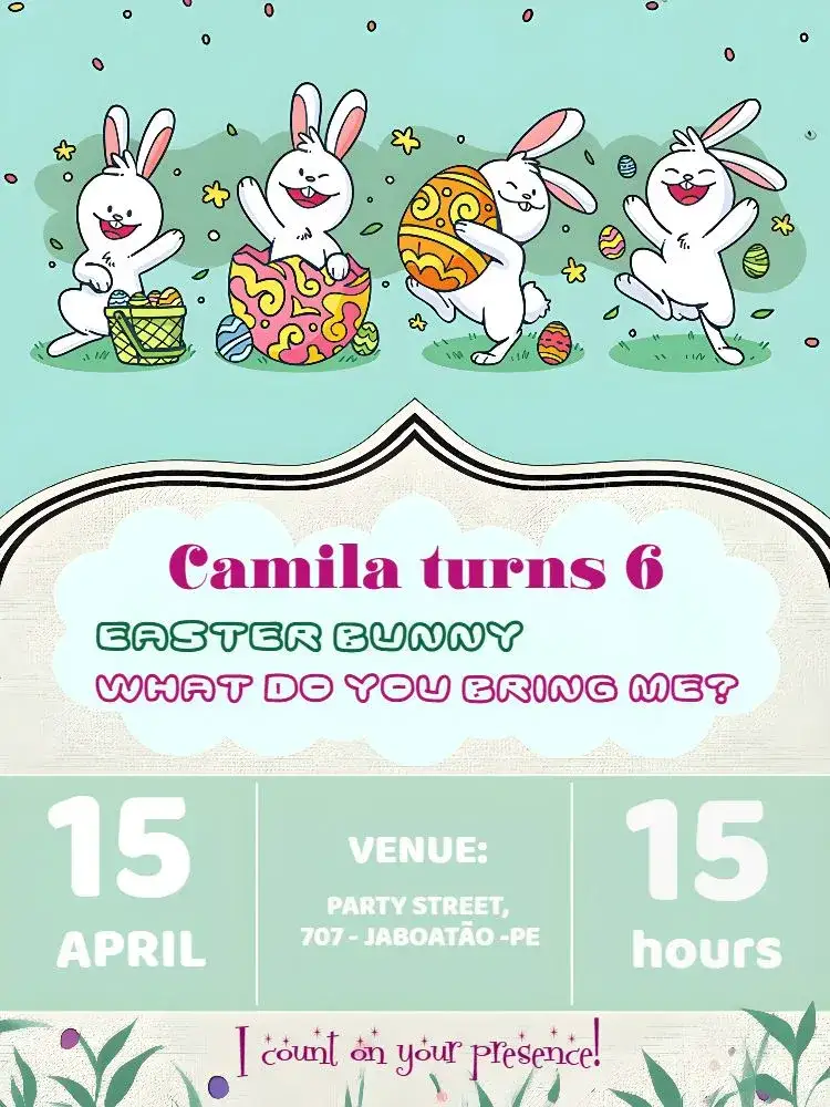 Invitation Colorful Easter – Commemorative Dates theme colorful, fun, Easter-themed, cheerful, fresh, vibrant