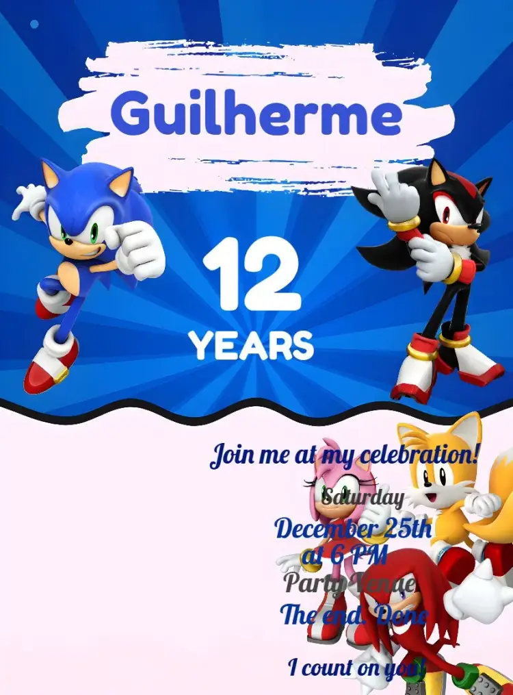 Sonic Boy invitation