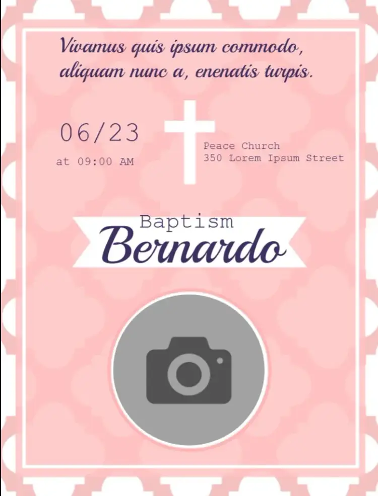 Boy Baptism With Photo invitation