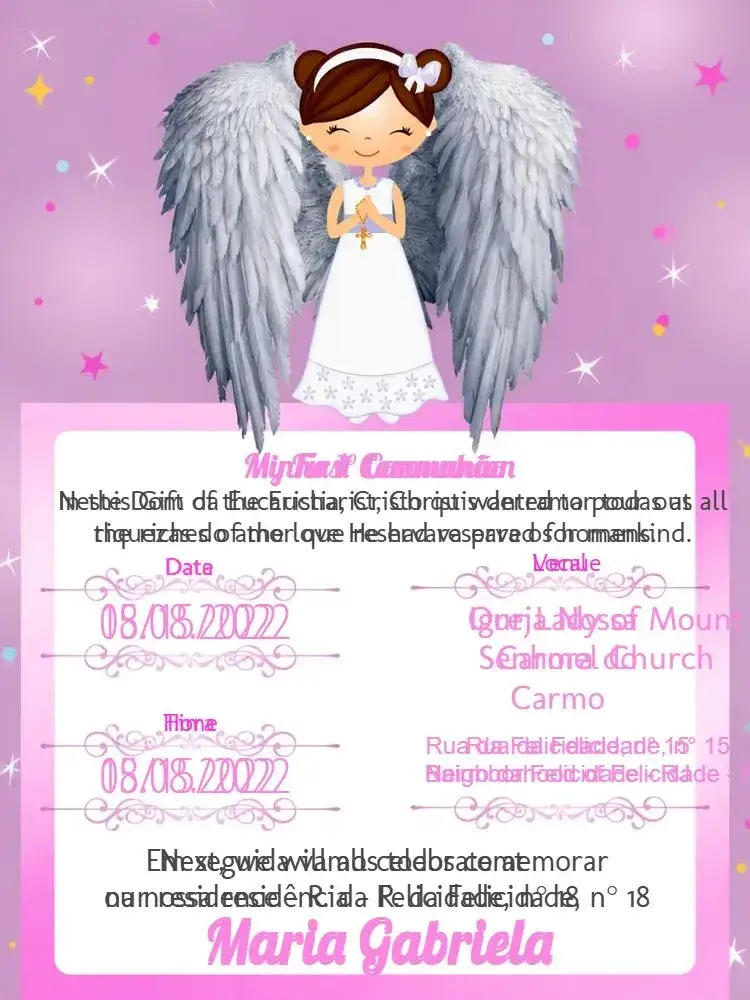 Invitation First Holy Communion White – First Communion theme elegant, classic, minimalist, delicate, subtle, modern