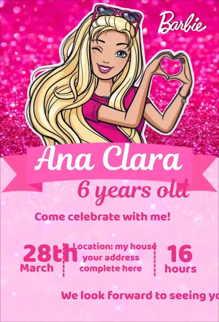 Barbie Love Invitation