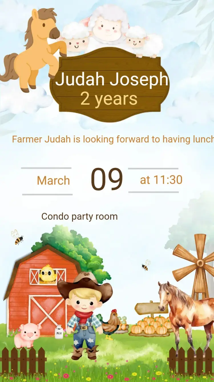 Farm Birthday Invitation
