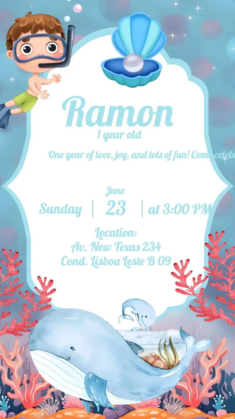 Underwater Watercolor invitation