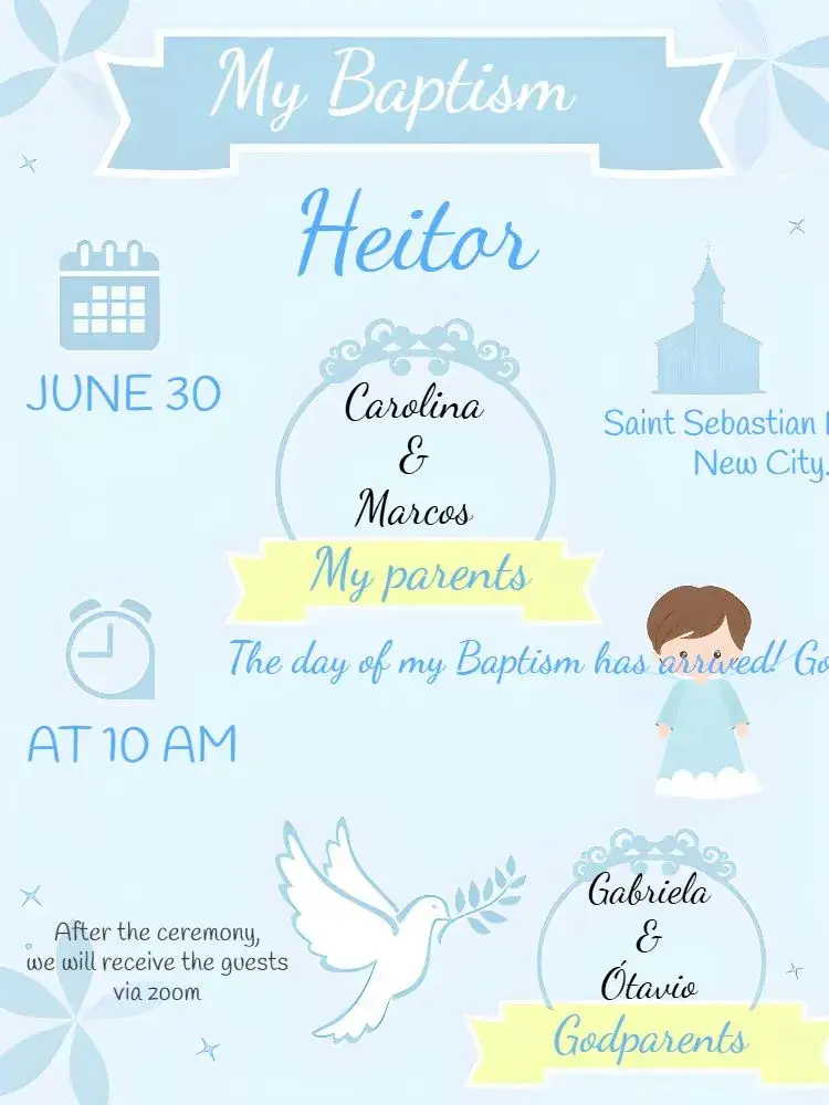 Invitation Angel Baptism – Baptism theme blue, little angel, delicate, childlike, modern, minimalist