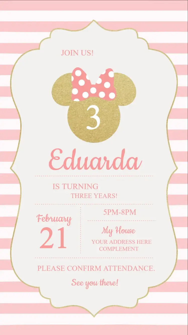 Minnie Mouse invitation