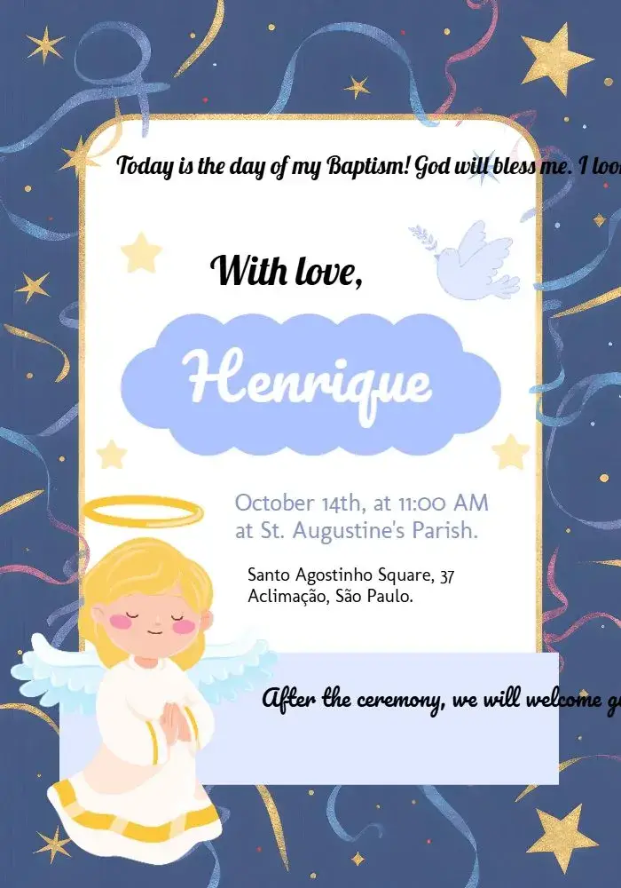 Bird Baptism invitation