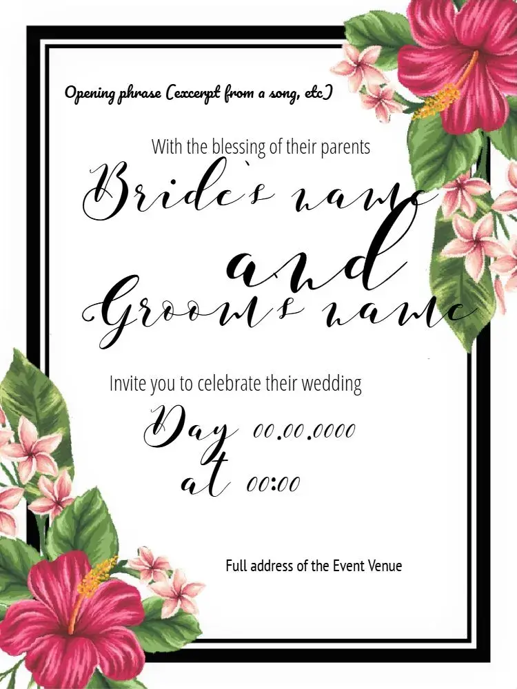 Wedding Flowers Wine Party invitation