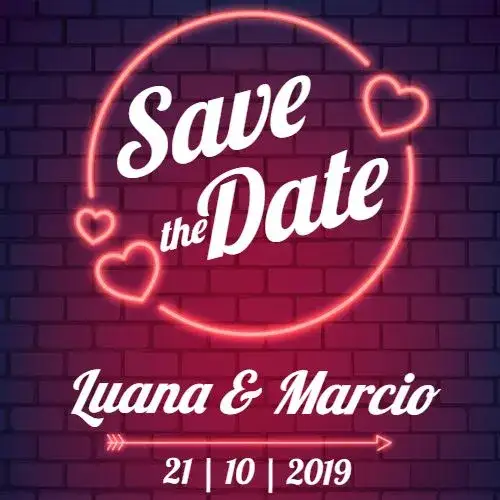 Invitation Save The Date Neon Celebration – Wedding theme neon, modern, clubbing, adult, vibrant, festive