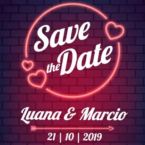 Invite Save The Date Neon Celebration editable and customizable