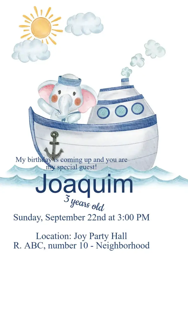 Sailor Birthday Invitation